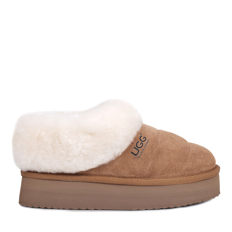 Wolly Platform Ugg Slippers, for women in Chestnut view 1