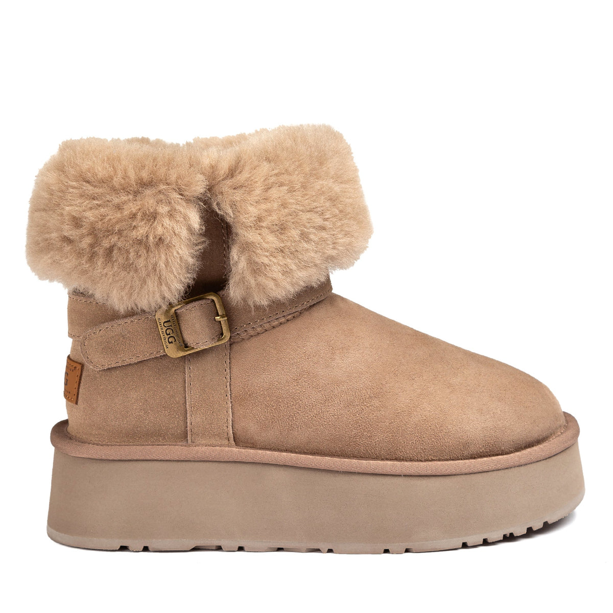 UGG Short Belt Platform Boots, for women in Brown view 1