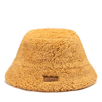 UGG Curly Sheepskin Bucket Hat, for women and men in Chestnut view 4