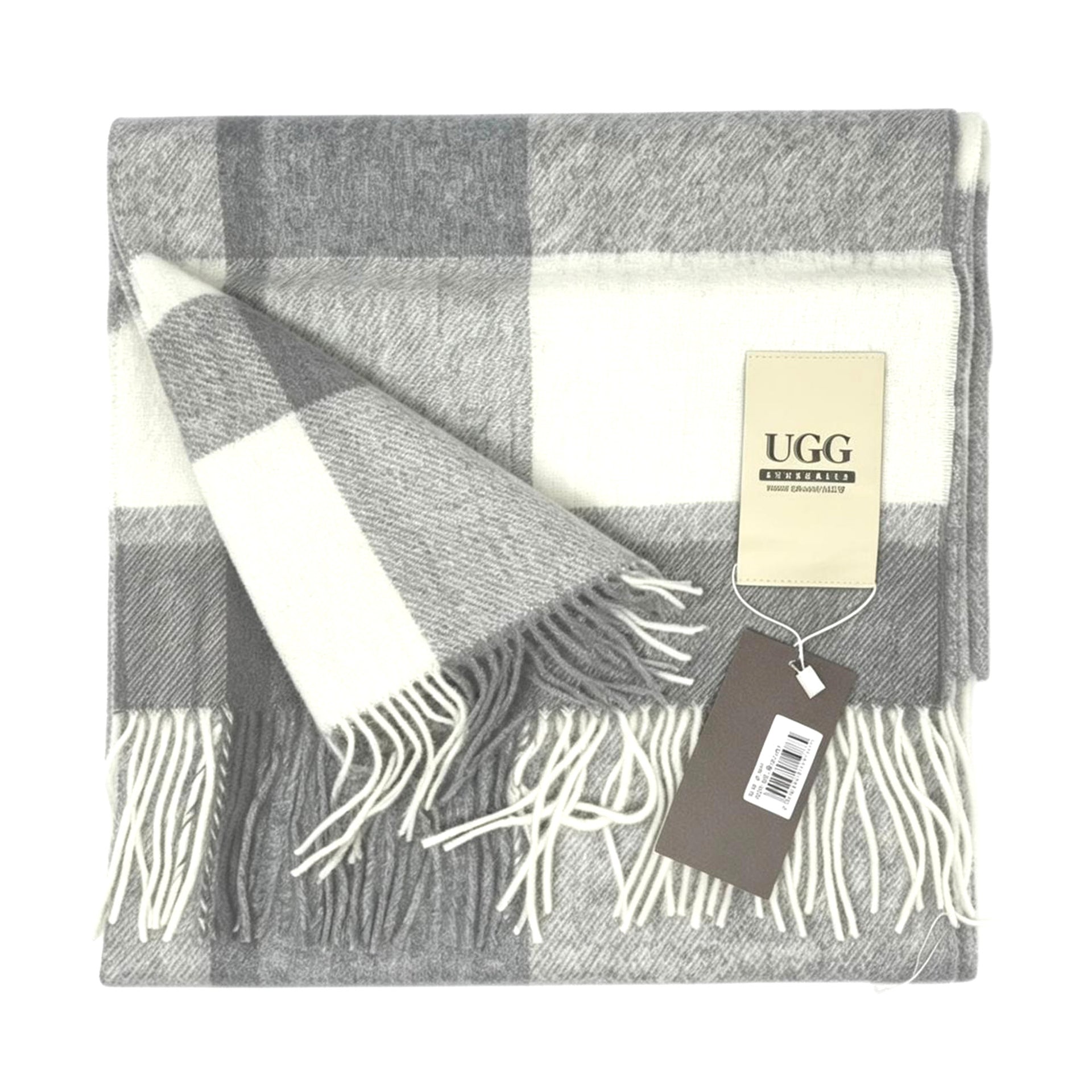 Scarf Wool Uggs, for women and men in Grey / White view 7