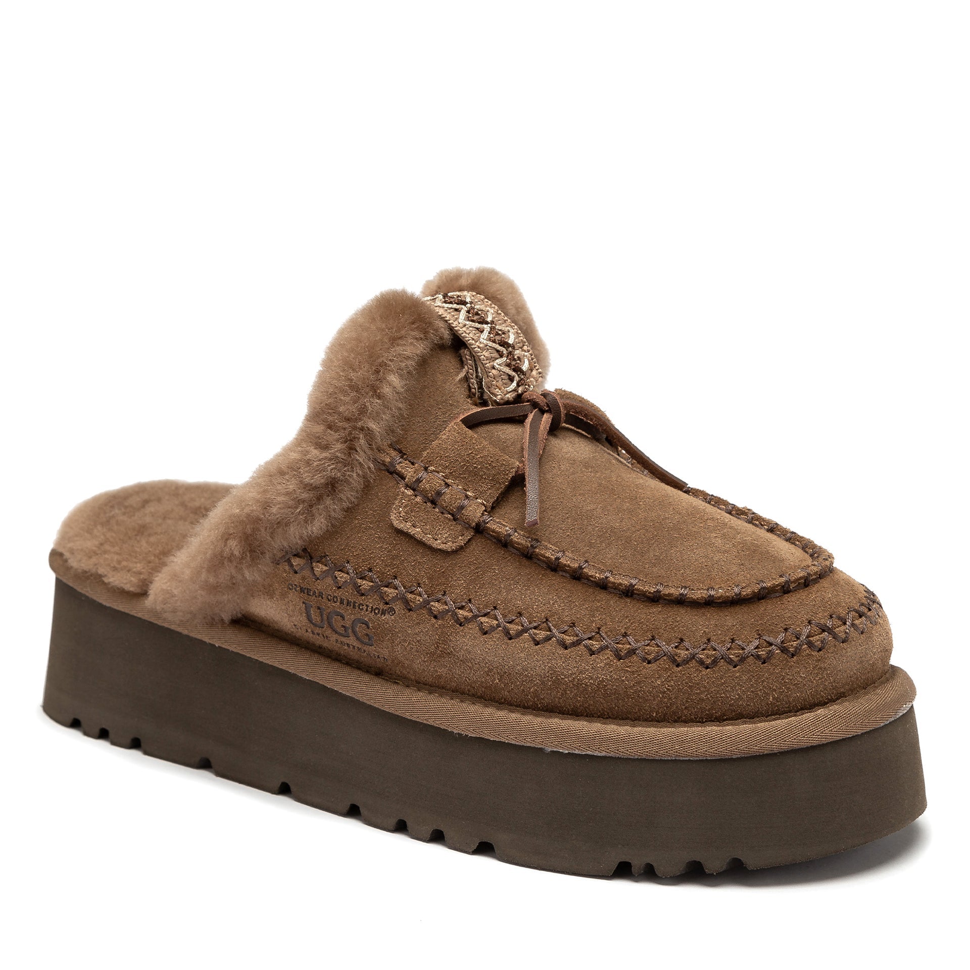 Lace Bow Platform Slippers women's sheepskin ugg slippers view 12