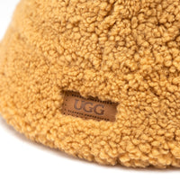 UGG Curly Sheepskin Bucket Hat, for women and men in Chestnut view 5