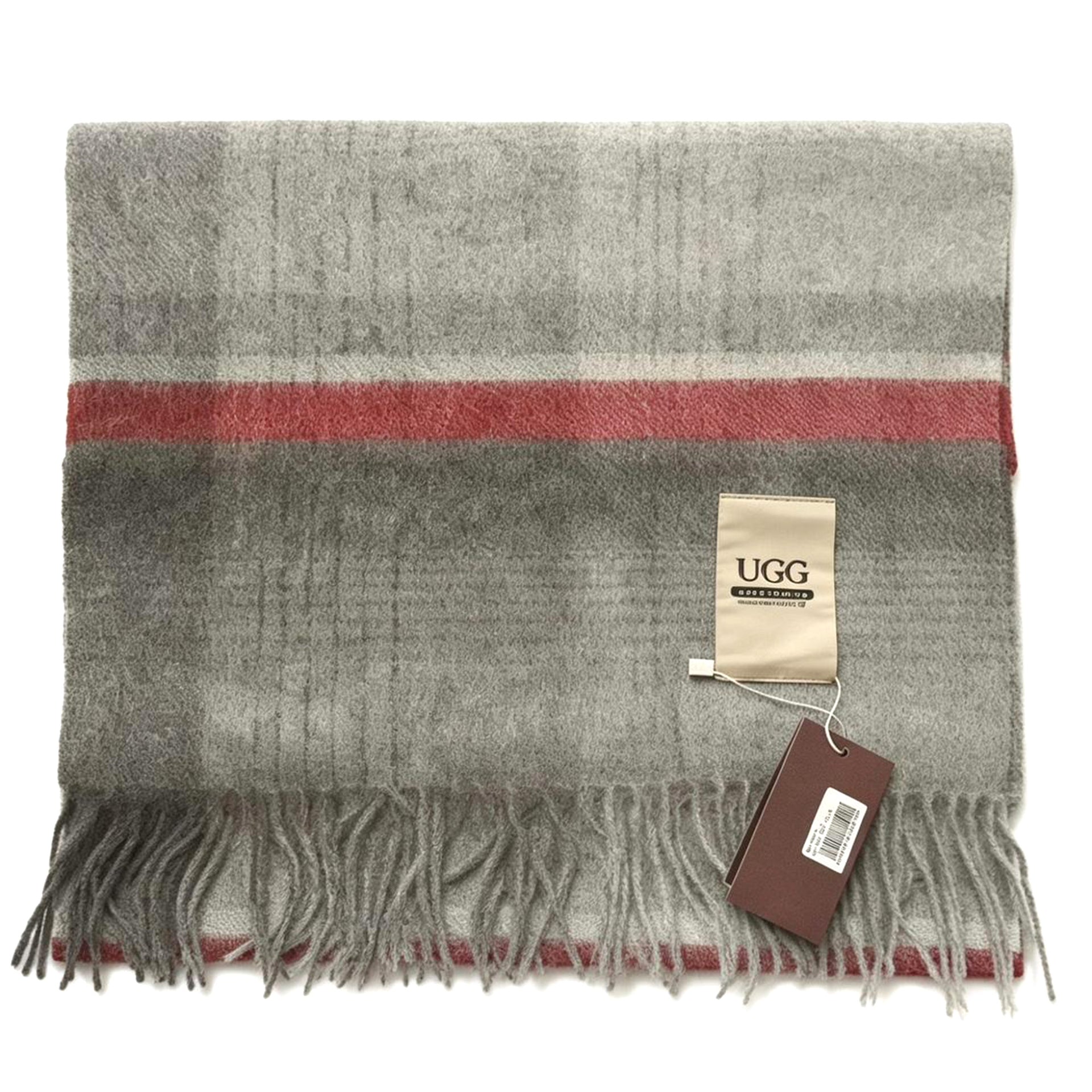 Scarf Wool Uggs, for women and men in Grey / Red view 10