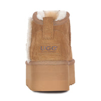 Mini Platform Logo Uggs, women's boots in Chestnut view 4
