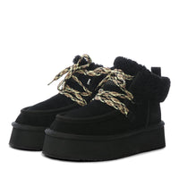 UGG Premium Fluffy-Lace Platform Boots