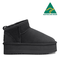 Premium Mini Platform Potea Ugg Boots, for women in Black view 2