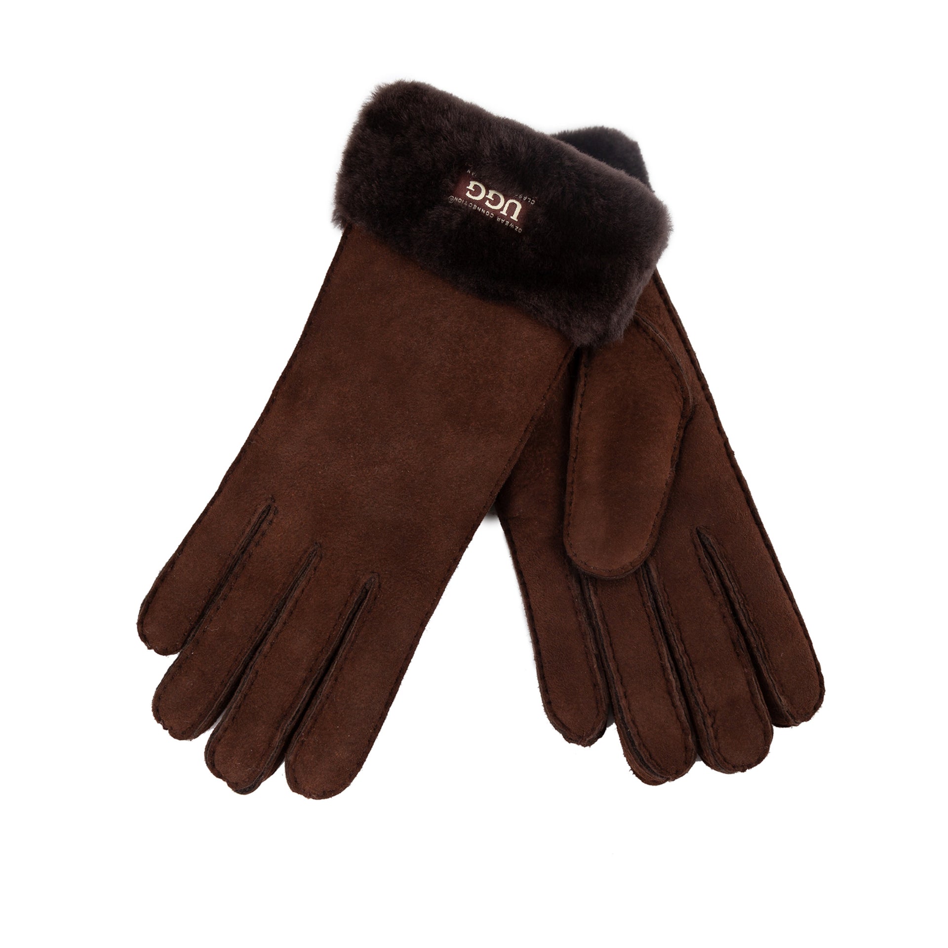 UGG Premium Single Cuff Gloves, for women in Chocolate view 7