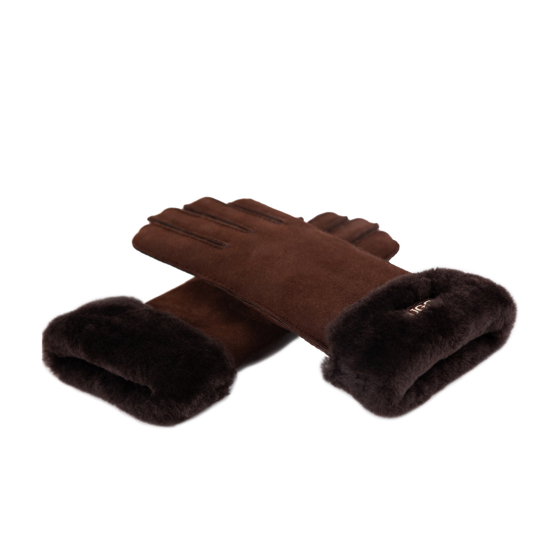 UGG Premium Single Cuff Gloves, for women in Chocolate view 9
