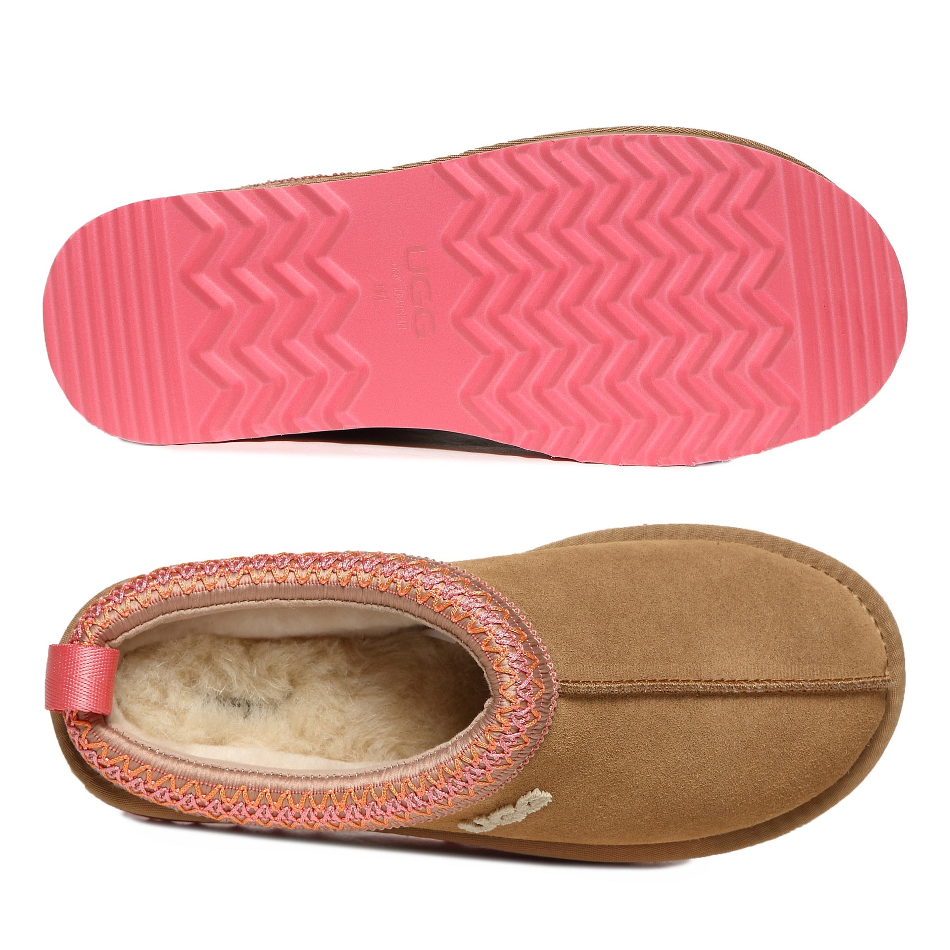 Tassie Logo Platform Uggs, women's slippers in Apricot view 10