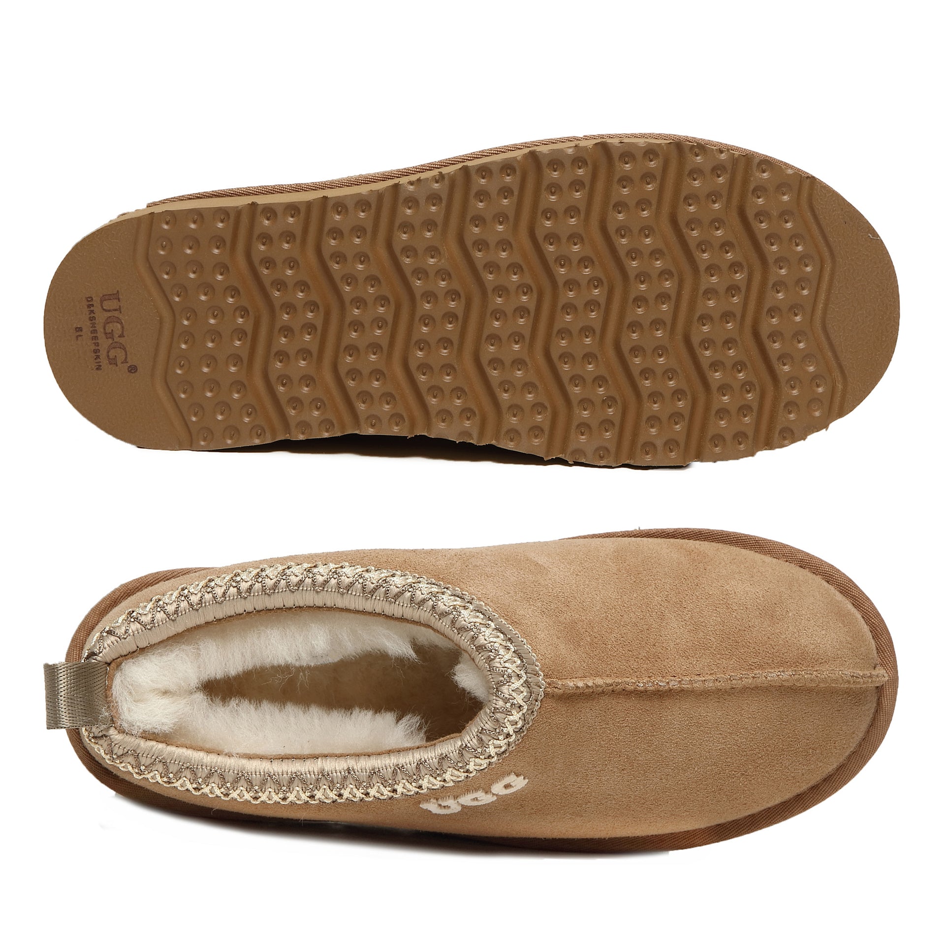 Tassie Logo Uggs, women's and men's slippers in Apricot view 10