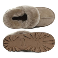 Fluffy Strap Ladies Scuff Uggs in Antelope Brown view 20