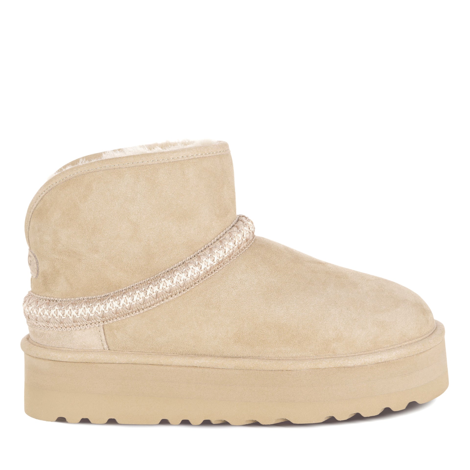 Foldable Platform Uggs, women's slippers in Mustard Seed view 7