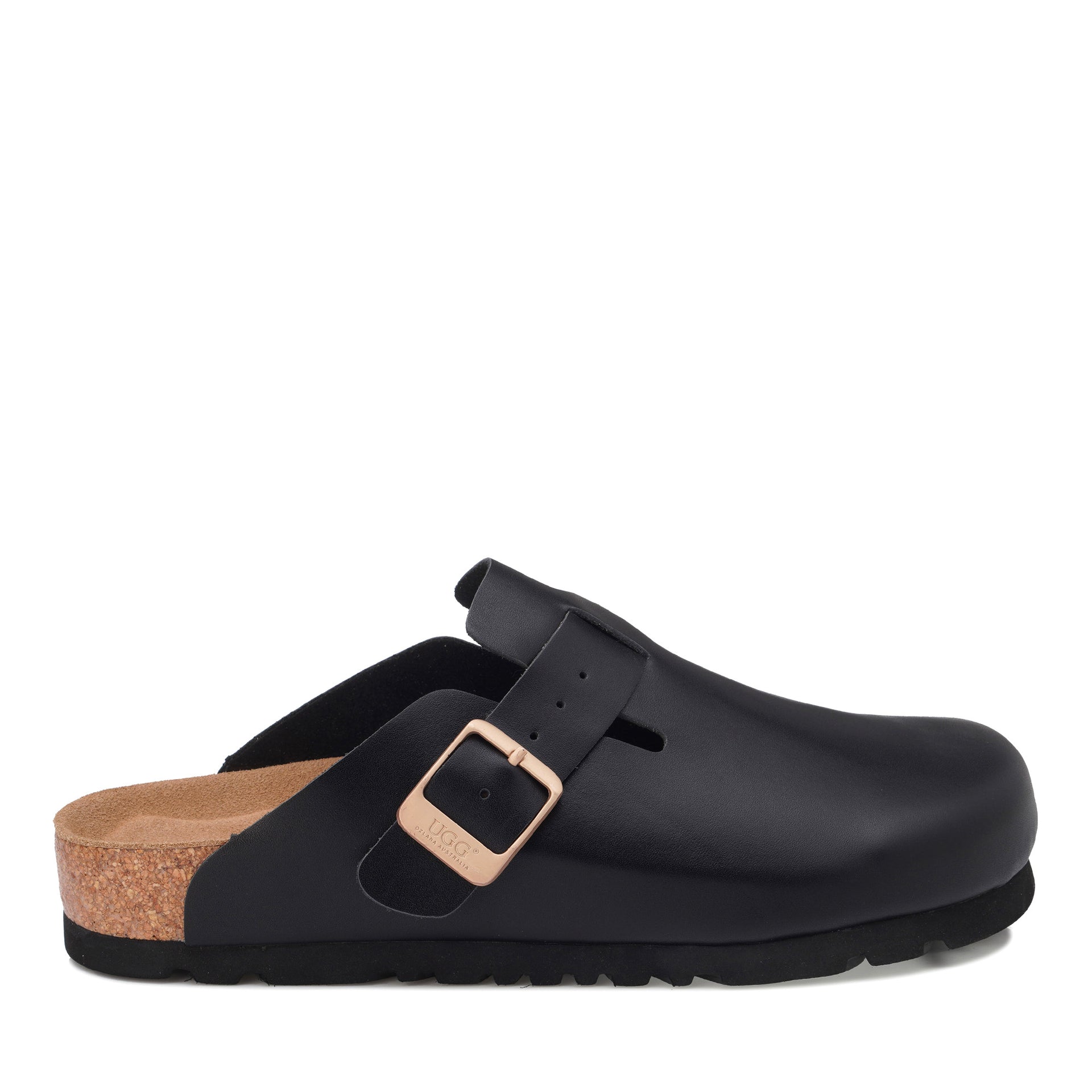 Smooth Leather Ugg Slippers, for women in Black view 6