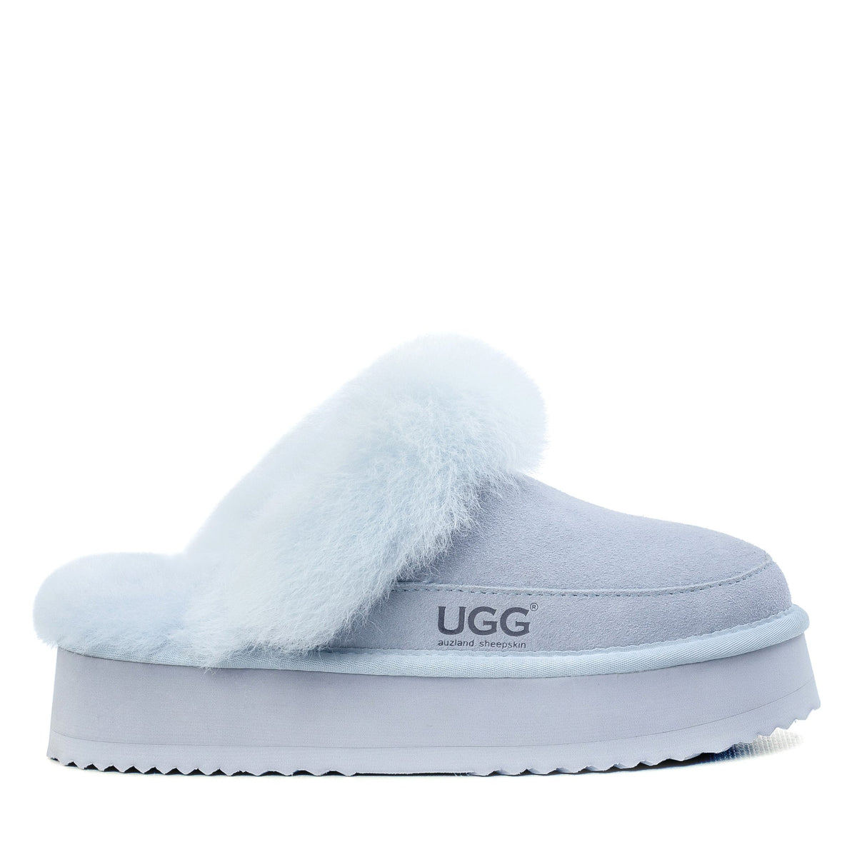 Premium Platform Ugg Slippers, for women in Blue view 1