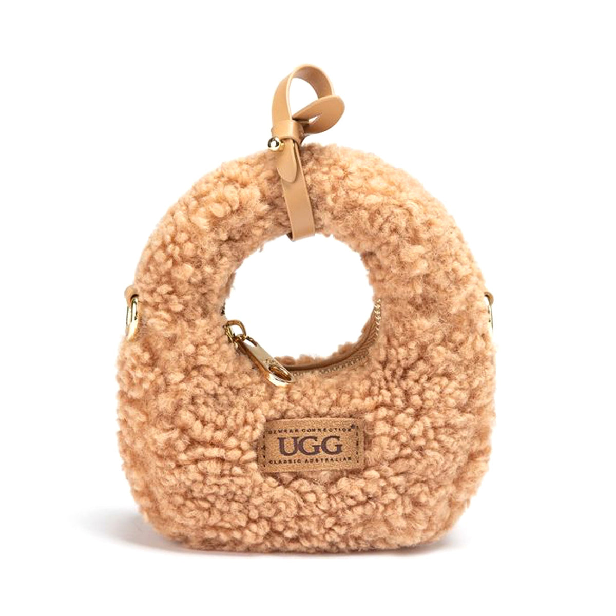 Pouch Pendant Uggs, women's bag in Light Brown view 1