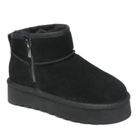 Platform Zip Uggs womens platform ankle ugg boots with zip in black view 12