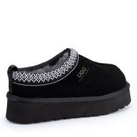 Premium Platform Tassie Ugg Slippers, for women in Black view 3