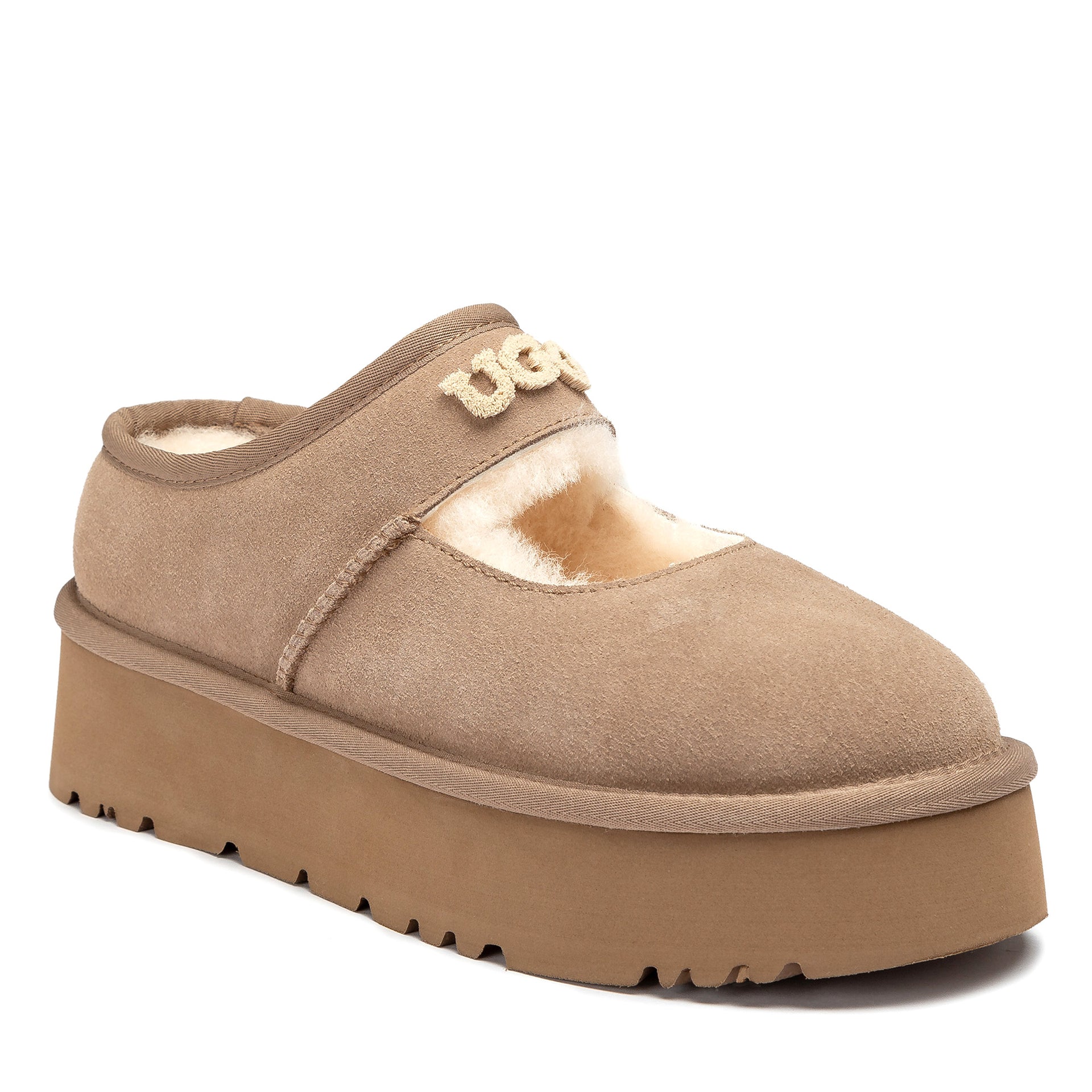 UGG Jaze Logo Platform Slippers, for women in Brown view 8