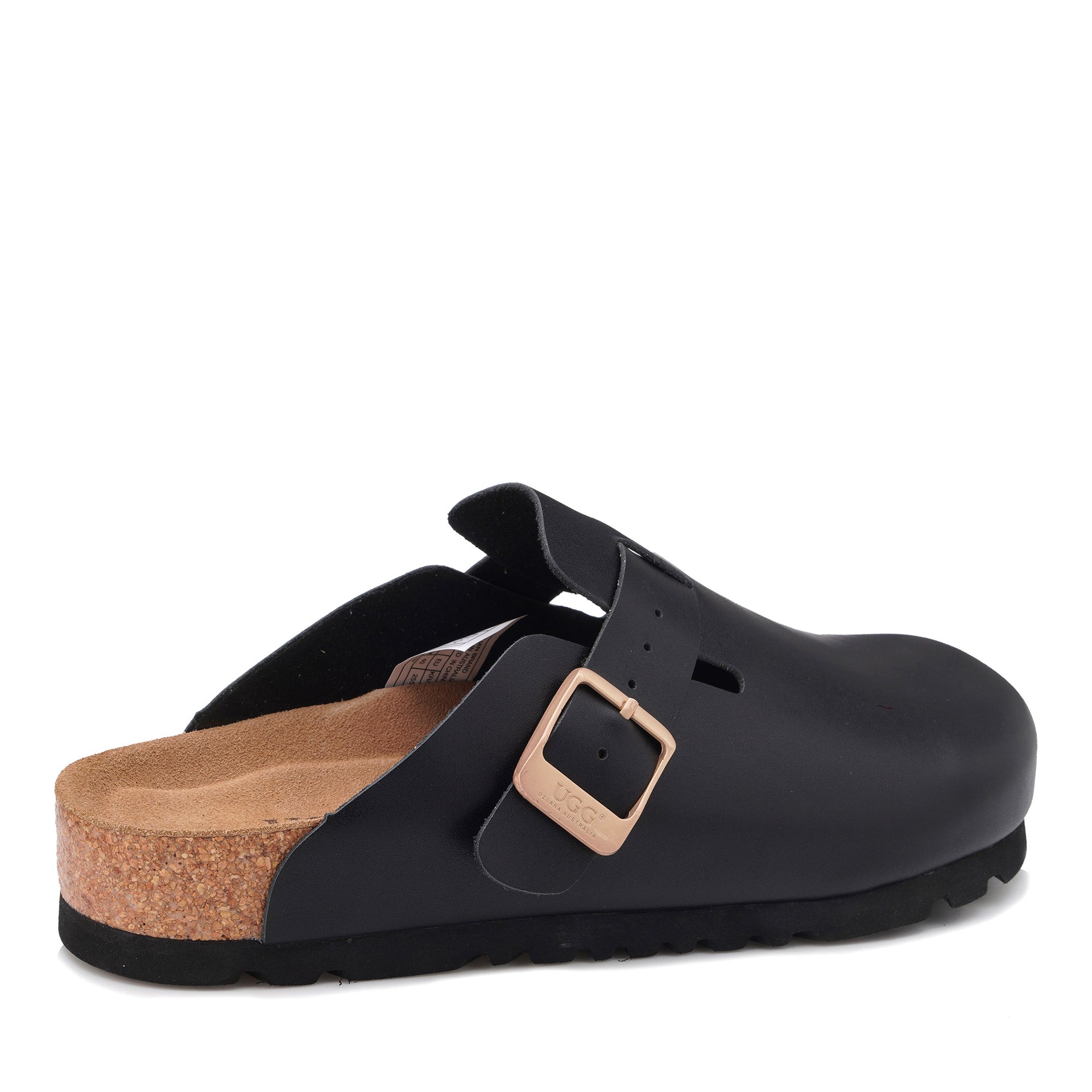 Smooth Leather Ugg Slippers, for women in Black view 8