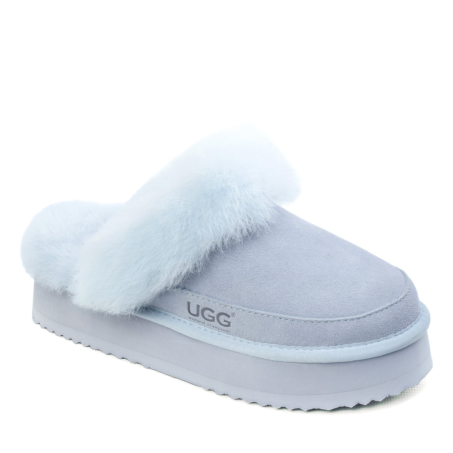 Premium Platform Ugg Slippers, for women in Blue view 2