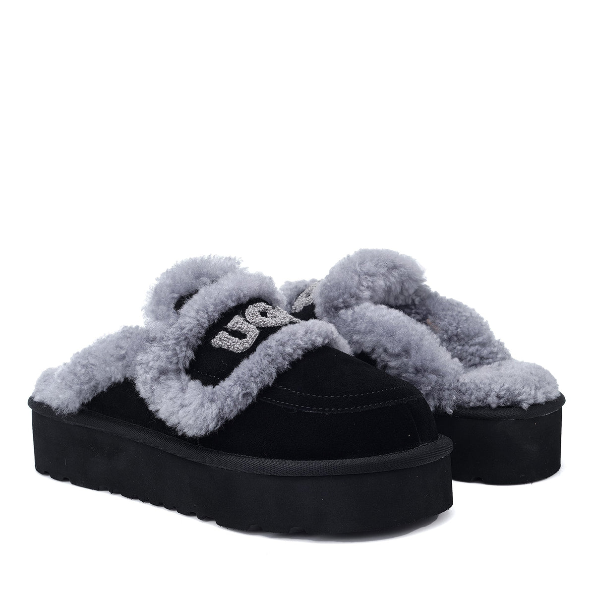 Logo Shearling Platform Uggs (DETACHABLE FEATURE)