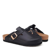 Smooth Leather Ugg Slippers, for women in Black view 9