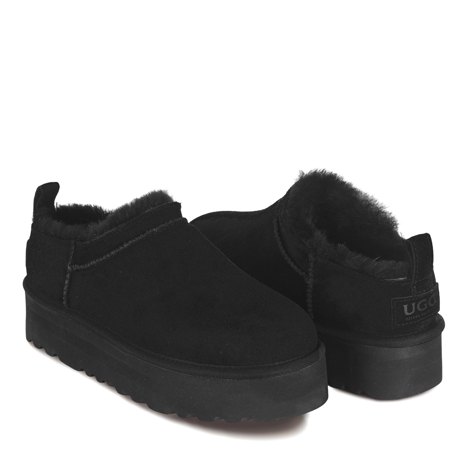 Mini Platform Uggs, women's slippers in Black view 8
