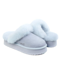 Premium Platform Ugg Slippers, for women in Blue view 4