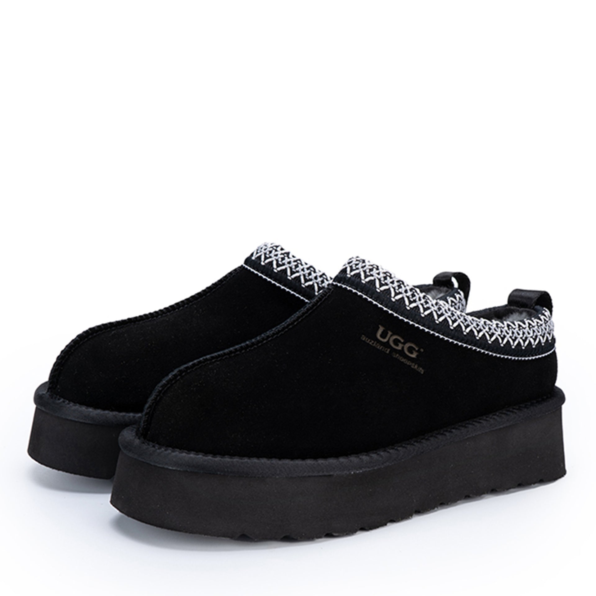 Premium Platform Tassie Ugg Slippers, for women in Black view 4