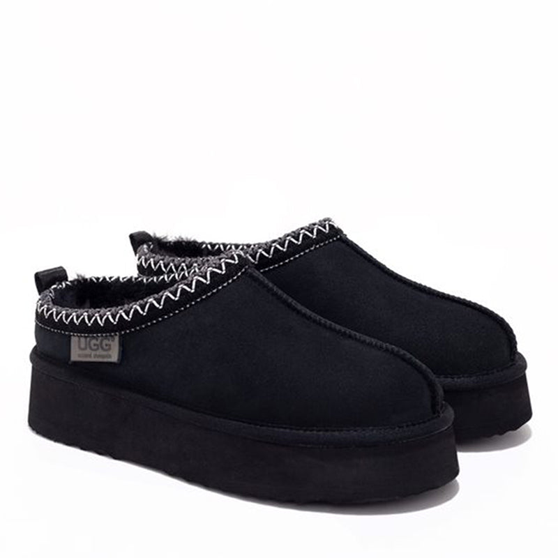 Premium Tassie Platform Ugg Slippers, for women in Black view 11