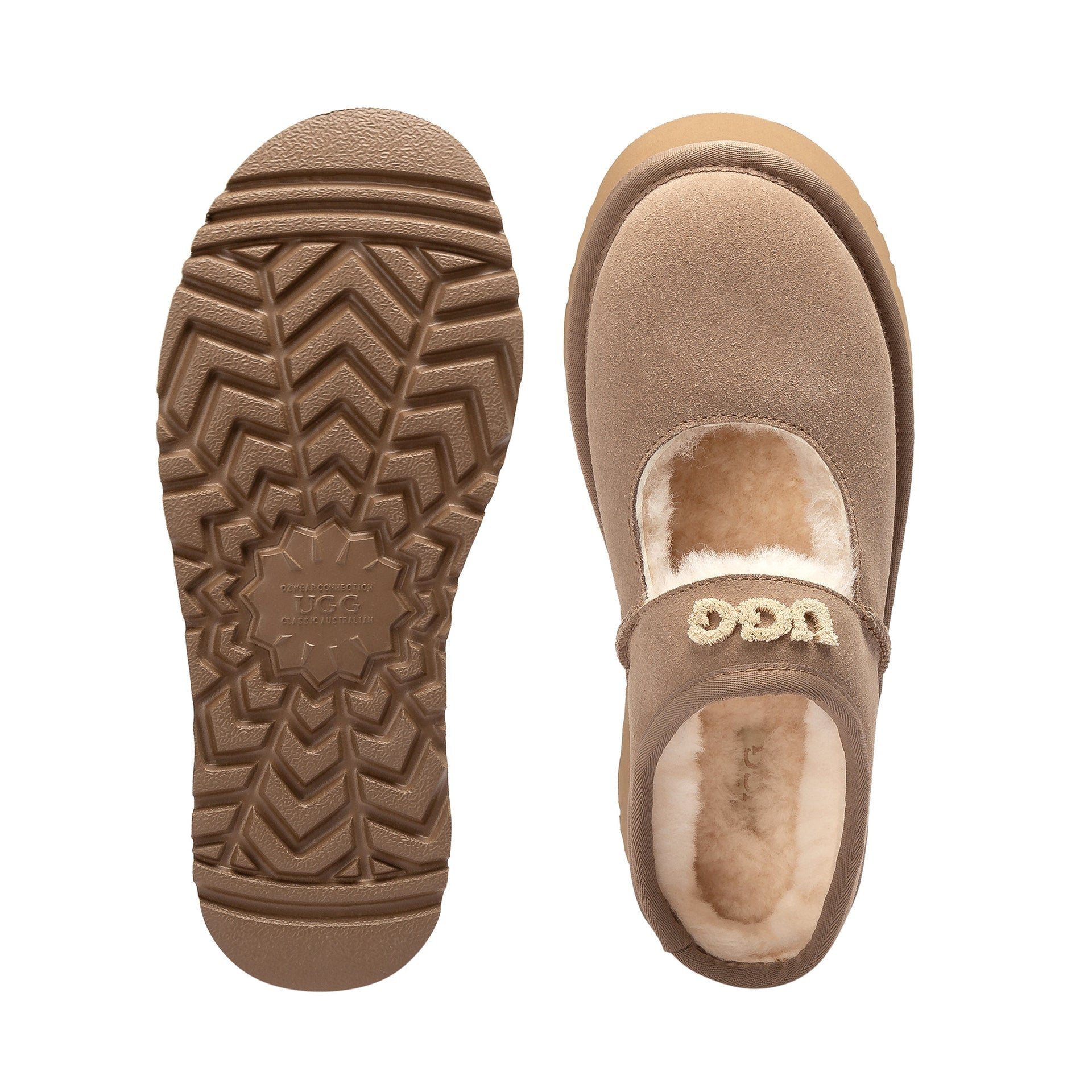 UGG Jaze Logo Platform Slippers, for women in Brown view 10