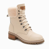 UGG Lyric Lace Up Leather Boots, for women in Beige view 12