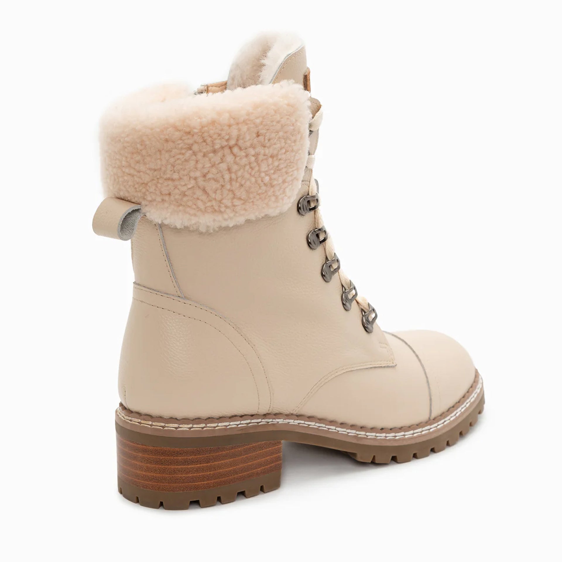 UGG Lyric Lace Up Leather Boots, for women in Beige view 13