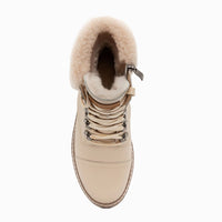 UGG Lyric Lace Up Leather Boots, for women in Beige view 15