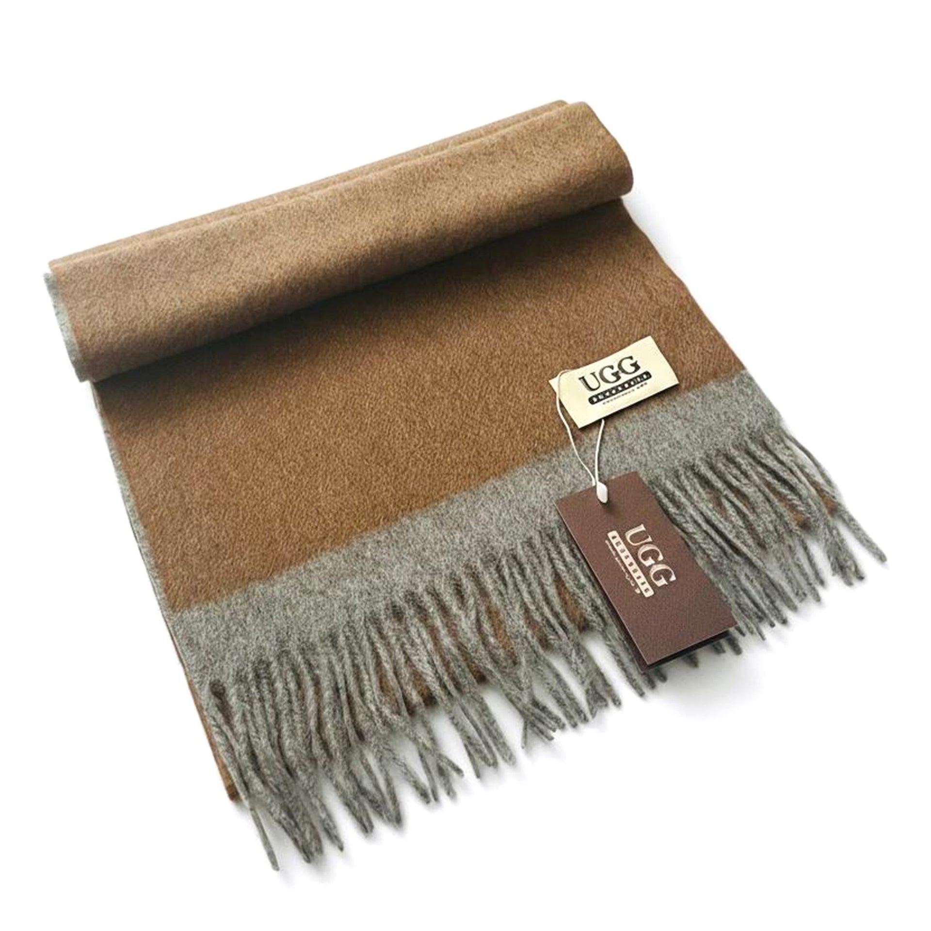 Premium Wool Scarf Uggs, for women and men in Brown Grey view 36