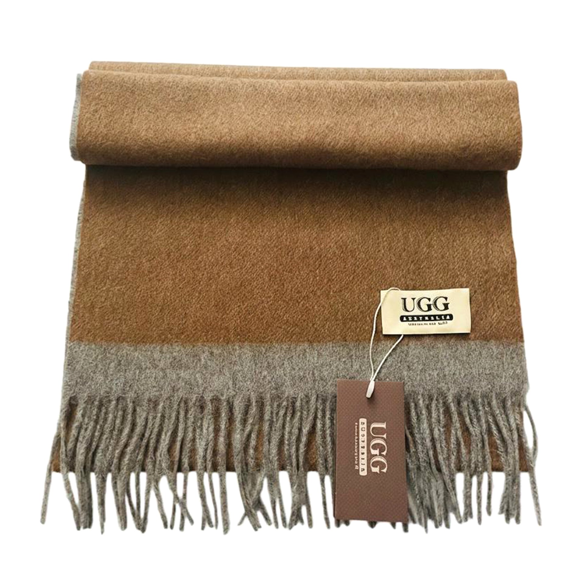 Premium Wool Scarf Uggs, for women and men in Brown Grey view 37