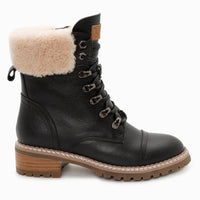 UGG Lyric Lace Up Leather Boots, for women in Black view 6