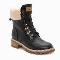 UGG Lyric Lace Up Leather Boots, for women in Black view 7