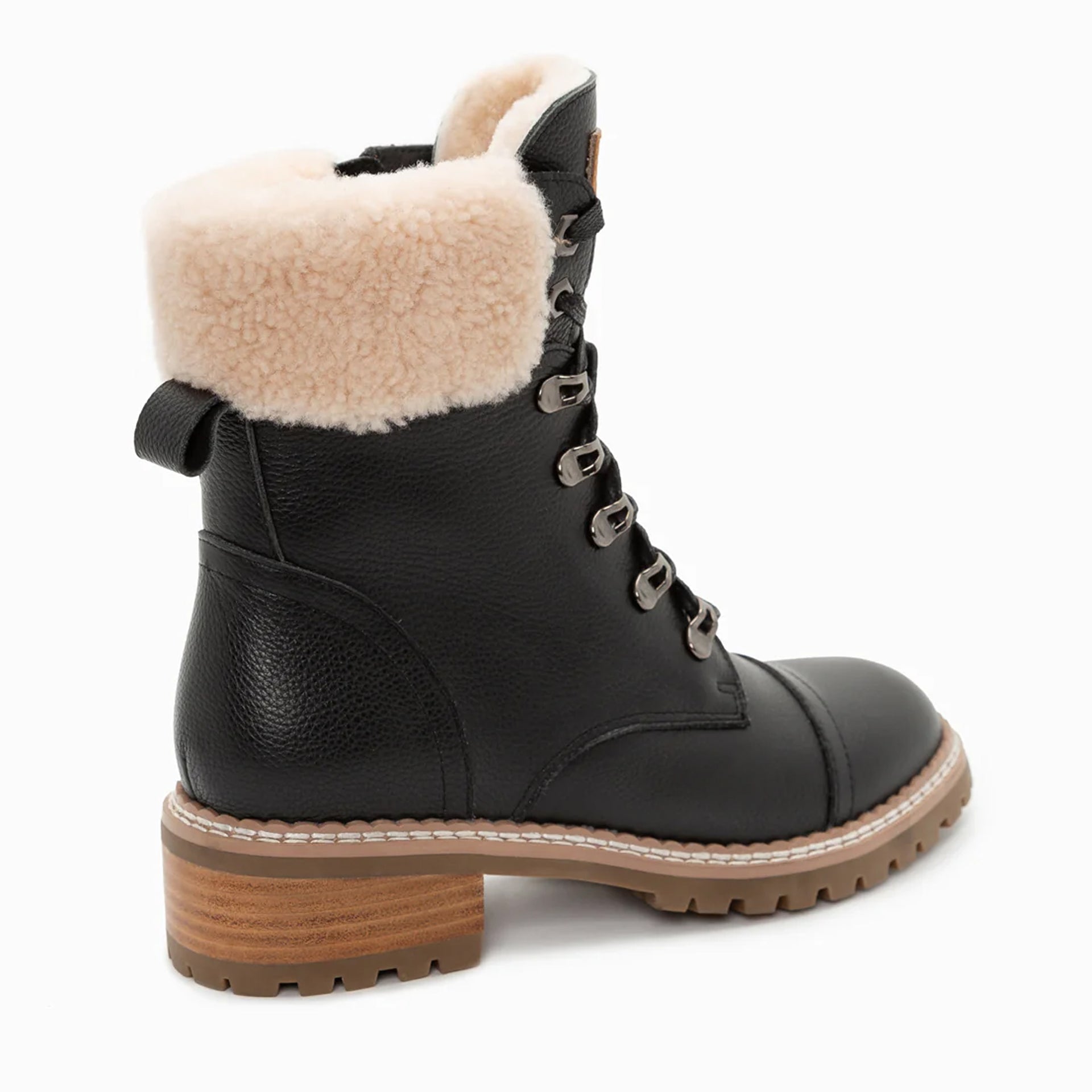UGG Lyric Lace Up Leather Boots, for women in Black view 9