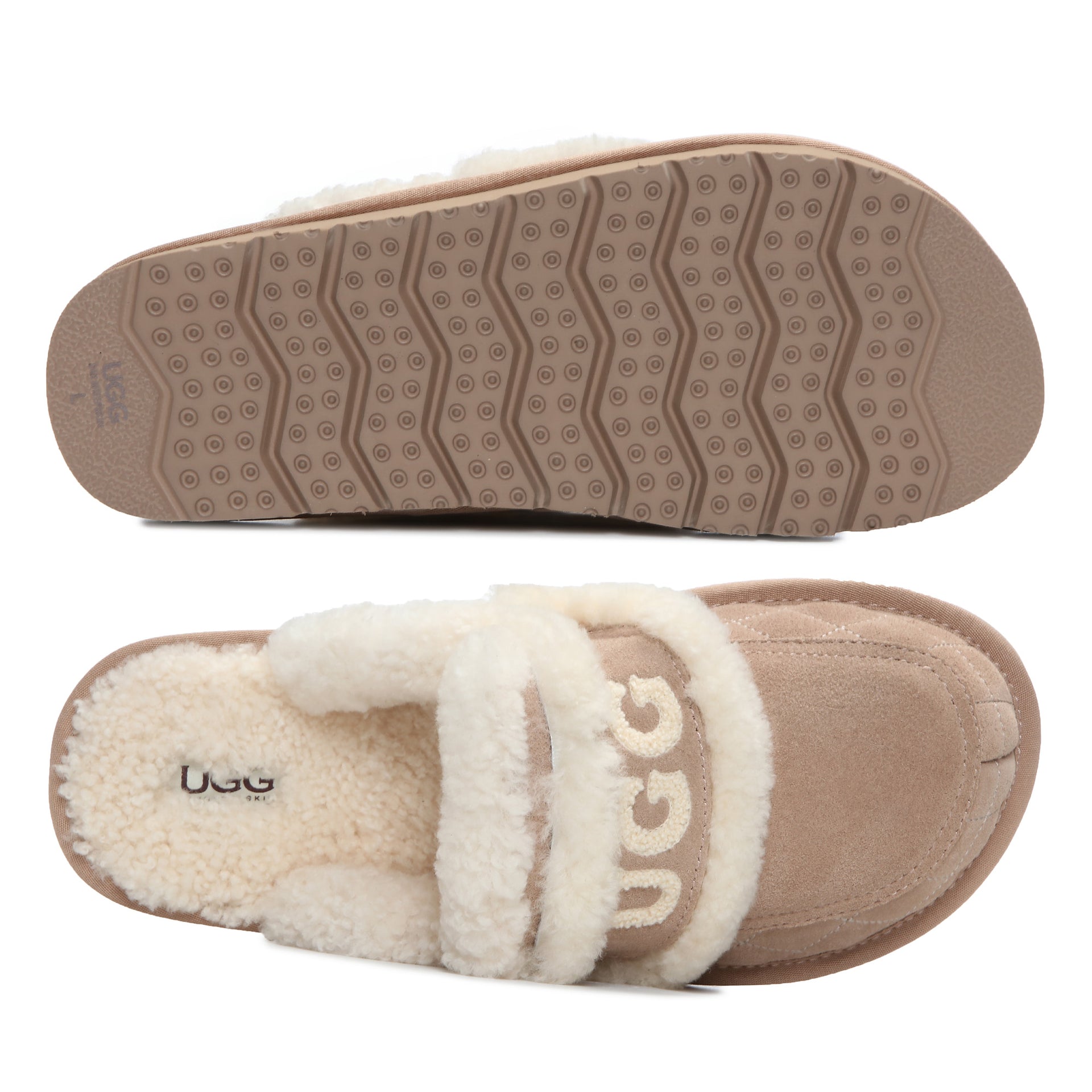 Detachable Fluffy Uggs, women's slippers in Bronze view 10