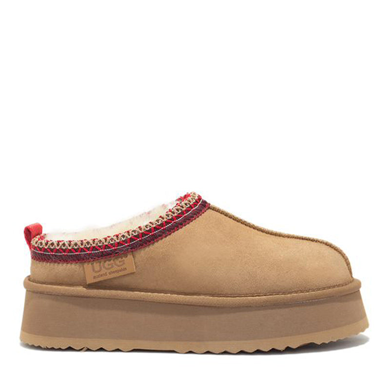 Premium Tassie Platform Ugg Slippers, for women in Chestnut view 1
