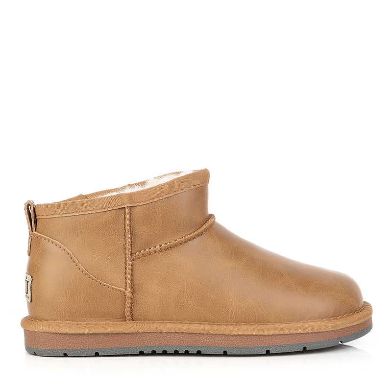 Ugg Mini Slant Nappa Leather Boots, for women and men in Chestnut view 1