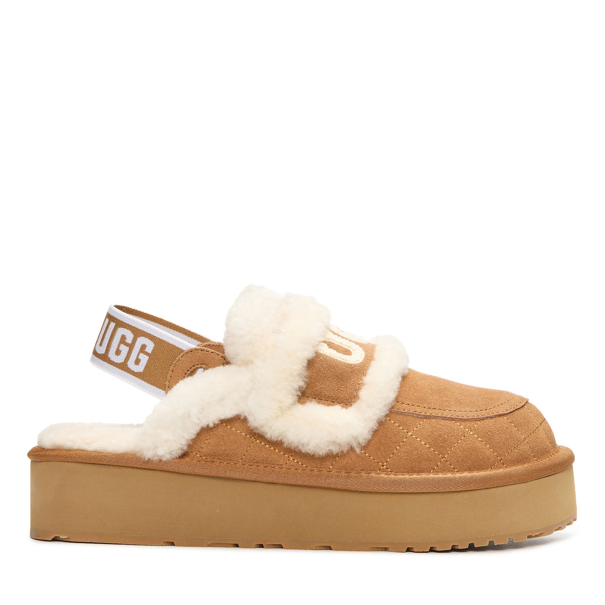 Detachable Platform Fluffy Uggs, women's slippers in Chestnut view 1