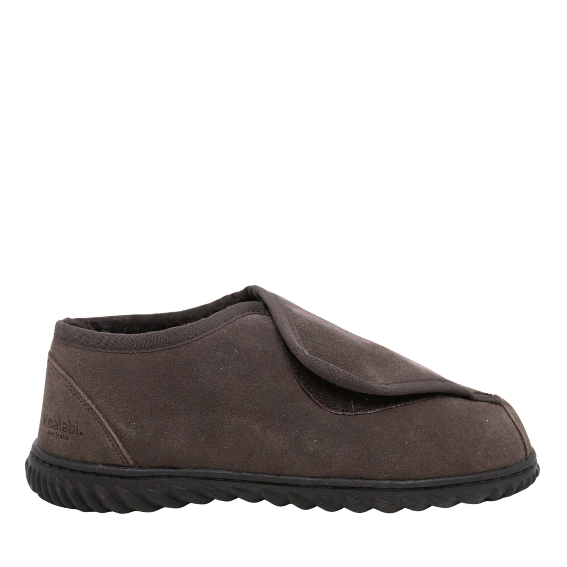 Ultimate Sheepskin Ankle Velcro, women's and men's ugg slippers in Chocolate view 14