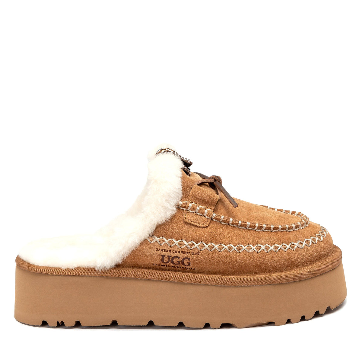 Lace Bow Platform Slippers women's sheepskin ugg slippers view 1