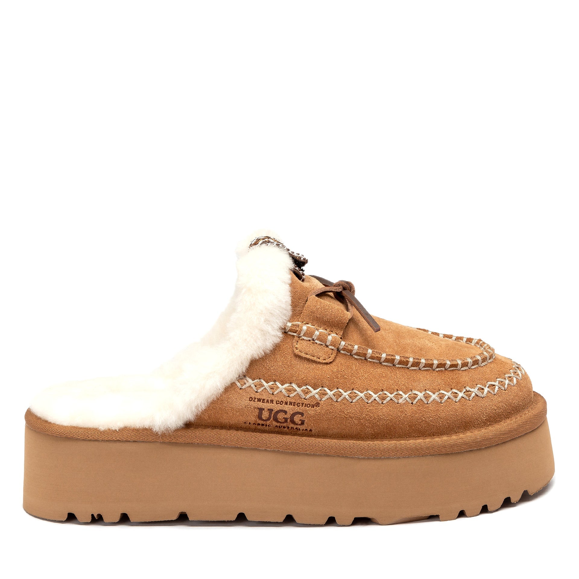 Lace Bow Platform Slippers women's sheepskin ugg slippers view 1