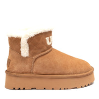 Fluffy Platform Ugg boots, for women in Chestnut view 2