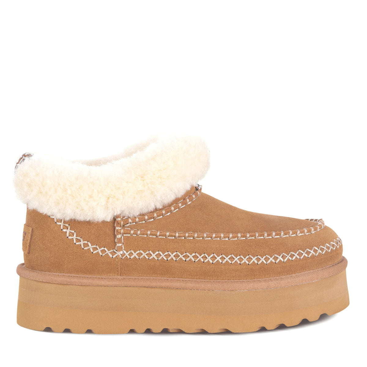Premium Platform Uggs, women's slippers in Chestnut view 1