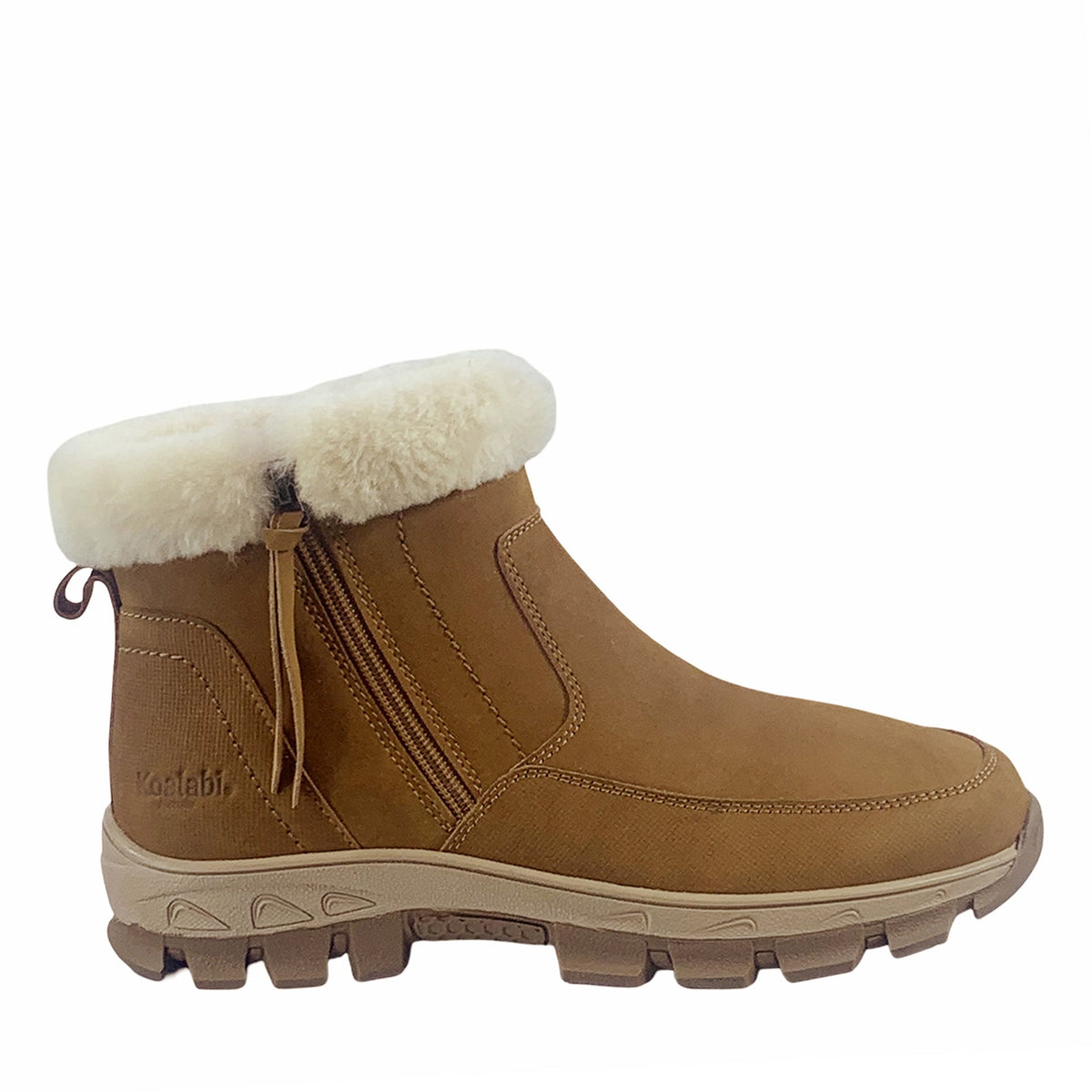 Evelyn Zip Fluffy Boots, for women in Chestnut view 1