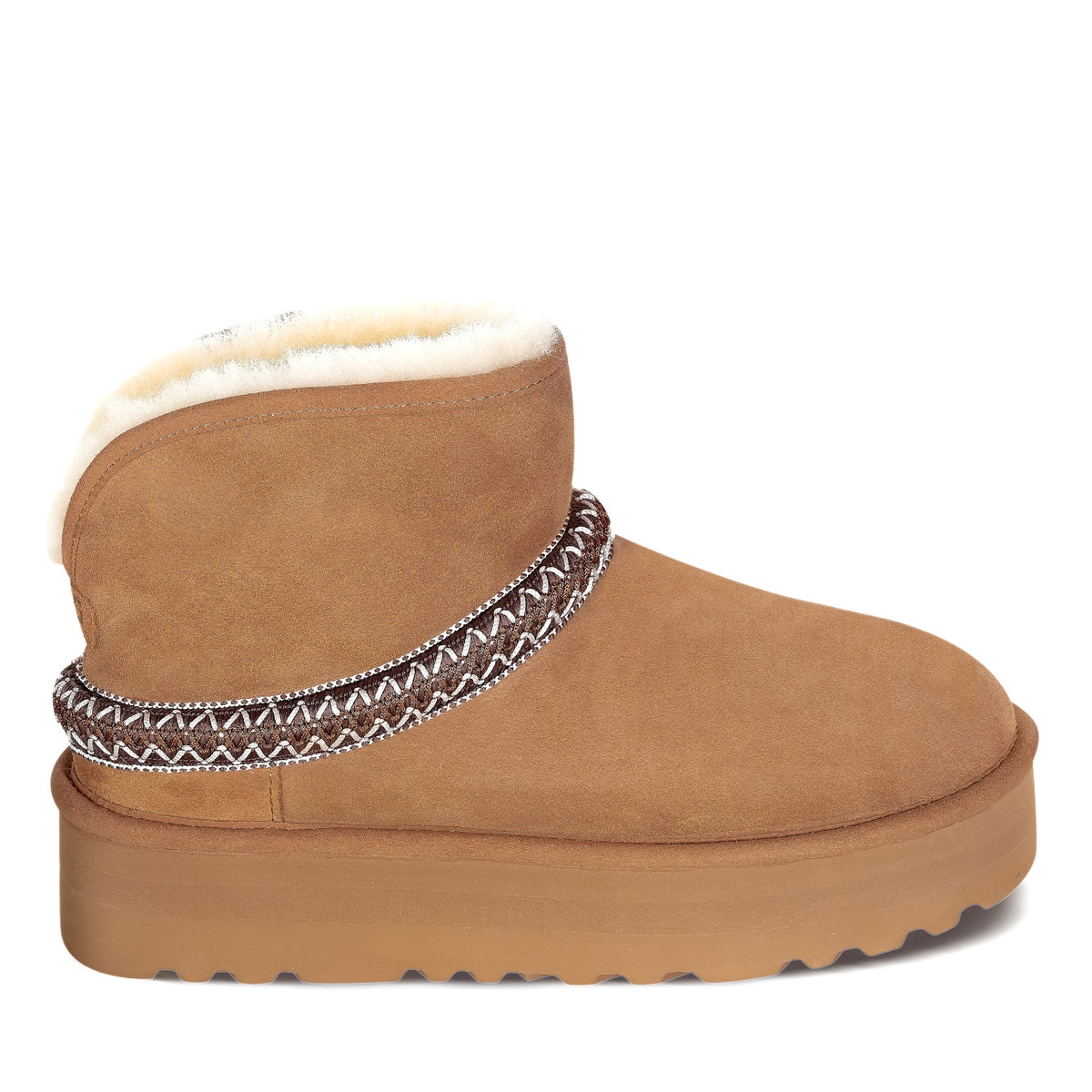 Foldable Platform Uggs, women's slippers in Chestnut view 1